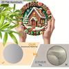2D Flat Aluminium Christmas Sign with Candy House Pattern - Charming Figurine Ornaments - Ideal for Front Door, Wall, Porch, Window Decor - Ideal
