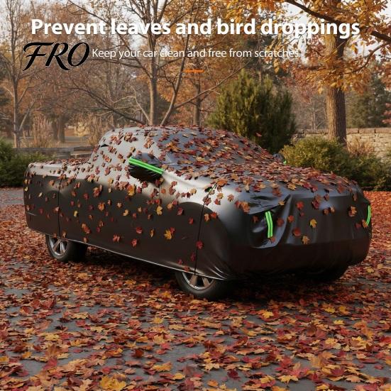 Waterproof Car Cover for Automobiles, All Weather UV Protection Outdoor Full Exterior Cover, Rain Sun Snow Protector with Door Zipper, 242x81x77 inch,