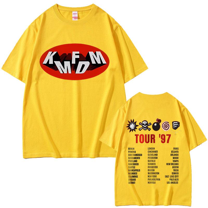 Rock Band Kmfdm Tour 97 Graphic Print T-shirt Summer Men Women Vintage Gothic Punk  Streetwear Male Casual T Shirts