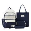 New Contrast Colors College Junior High School Backpack Large Capacity Elementary School Four-piece School Bag Commuter Light Backpack