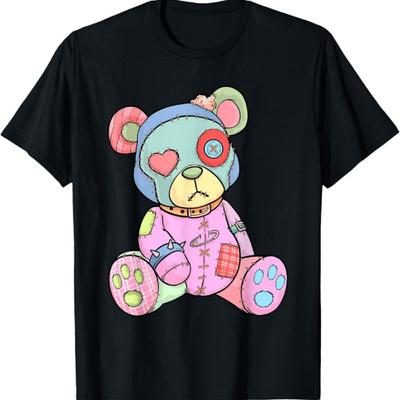 Pastel Goth Teddy Bear Japanese Anime Kawaii Menhera T-Shirt