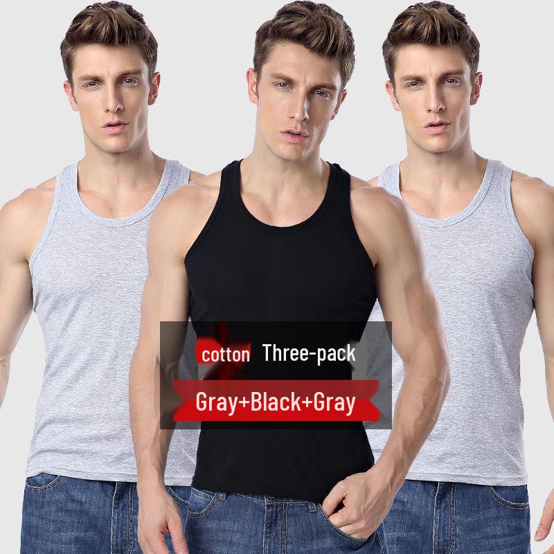 Men's Slim Fit Two-Stripe Quick-Dry Cotton Tank Top