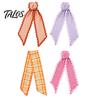 Decorative Door Bow Fall Scalloped Wreath Sash for Front Door, 55 Inch Plaid Gingham Autumn Ribbon Thanksgiving Harvest Yard Porch Doorway Indoor