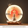 Ceramic Seated Guanyin On Lotus with Light Ring and Anjali Mudra for Home Decor