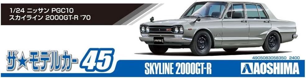 Aoshima Bunka Kyozai The Model Car 45 Nissan PGC10 Skyline Plastic Plastic Model (AOSHIMA) No. 1/24 2000GT-R '70 Pre-Colored