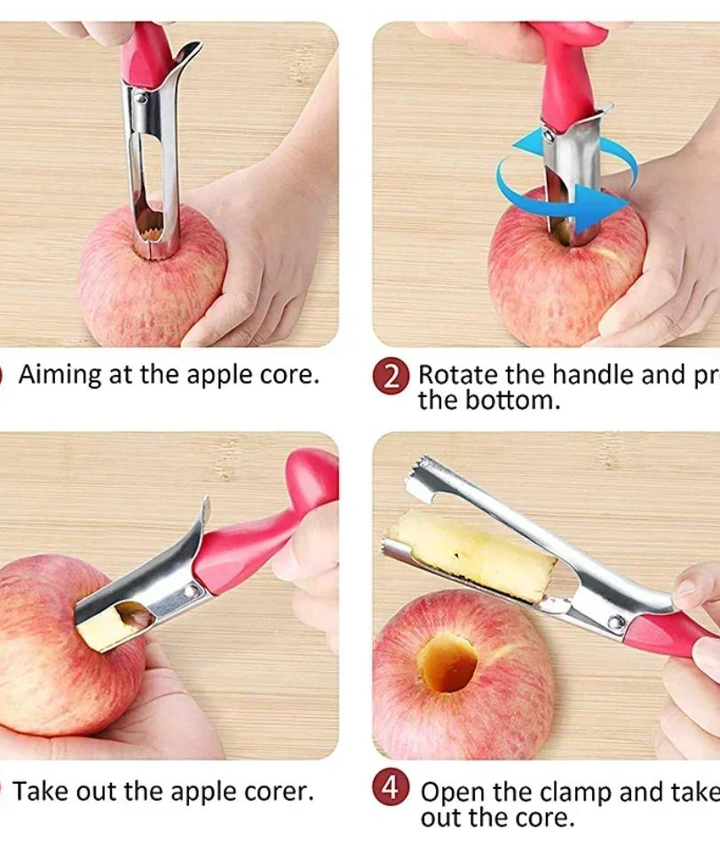 Premium Apple Corer Remover Stainless Steel Apple Pears Seed Core Tool Fruit Cutter Seeder Slicer Knife Kitchen Vegetable Tools