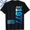 Unisex Unisex Vintage 1977 Tshirt Custom Printed Graphic T Shirts Casual Streetwear Summer Tops