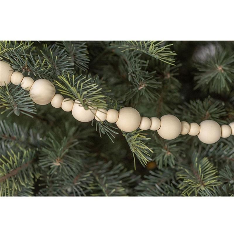 Portable Wooden Christmas Bead Strands For Indoor Holiday Decorations Tree Window Wall Hanging Festival Party Supplies