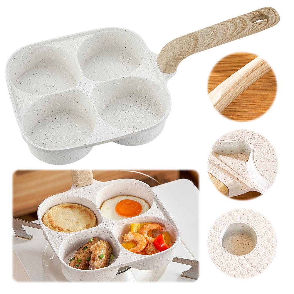 Nonstick Granite Omelette Skillet Pancake Pan 4-Cup Skillet Egg Cooker Pan Mold with Heat-Resistant Handle for Kitchen All Stove