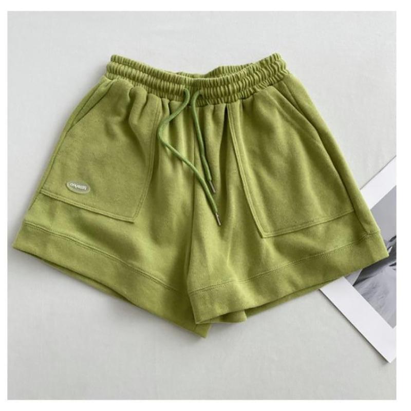Women Comfortable Loose Wide-Legged Drawstring A-word Pants High Waist Casual Fashion Versatile Sports Shorts