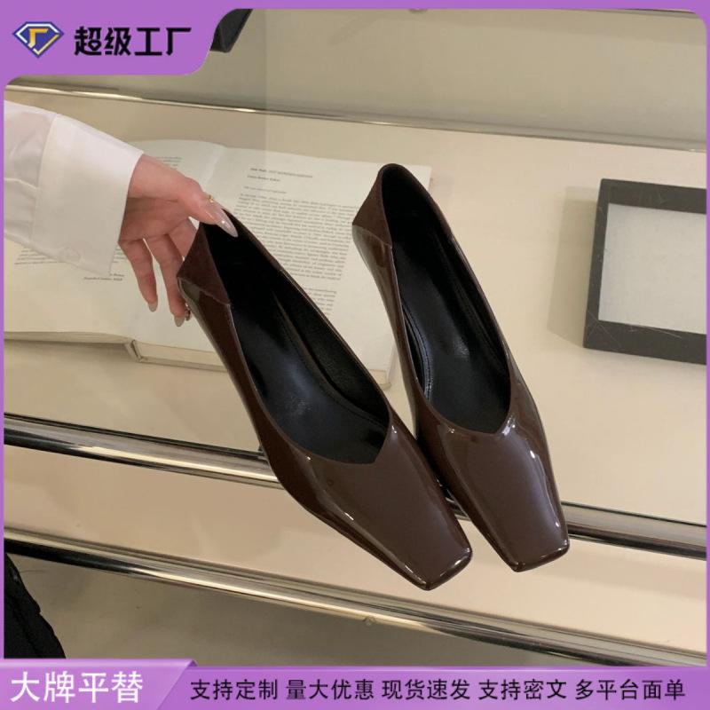 Single shoes 2025 spring women's French retro square head high heels women's thin heels high sense comfortable versatile Huizhou women's shoes