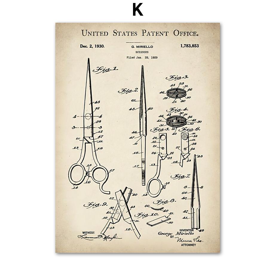 Fashion Makeup Patent Mascara Blueprint Wall Art Print Canvas Painting Nordic Poster Wall Pictures Beauty Salon Shop Room Decor