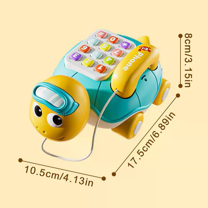 Tartaruga Musicale Strisciante Giocattoli per Bambini Telefono Giocattolo Interattivo per Bambini con Luci Musicali Giocattoli Educativi per l'Apprendimento Precoce per Bambini