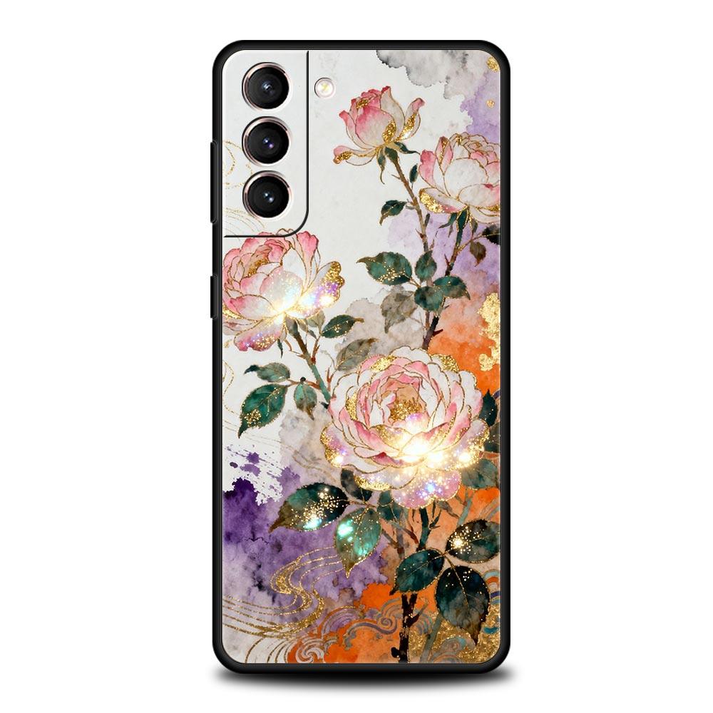 Oil Painting Flowers Pattern Design Phone Case for Samsung Galaxy S26 S25 S24 S23 S22 S20 S21 FE Ultra S25 Edge Plus 5G Soft TPU