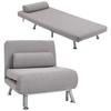 Adjustable Back Futon Sofa Chair - Grey