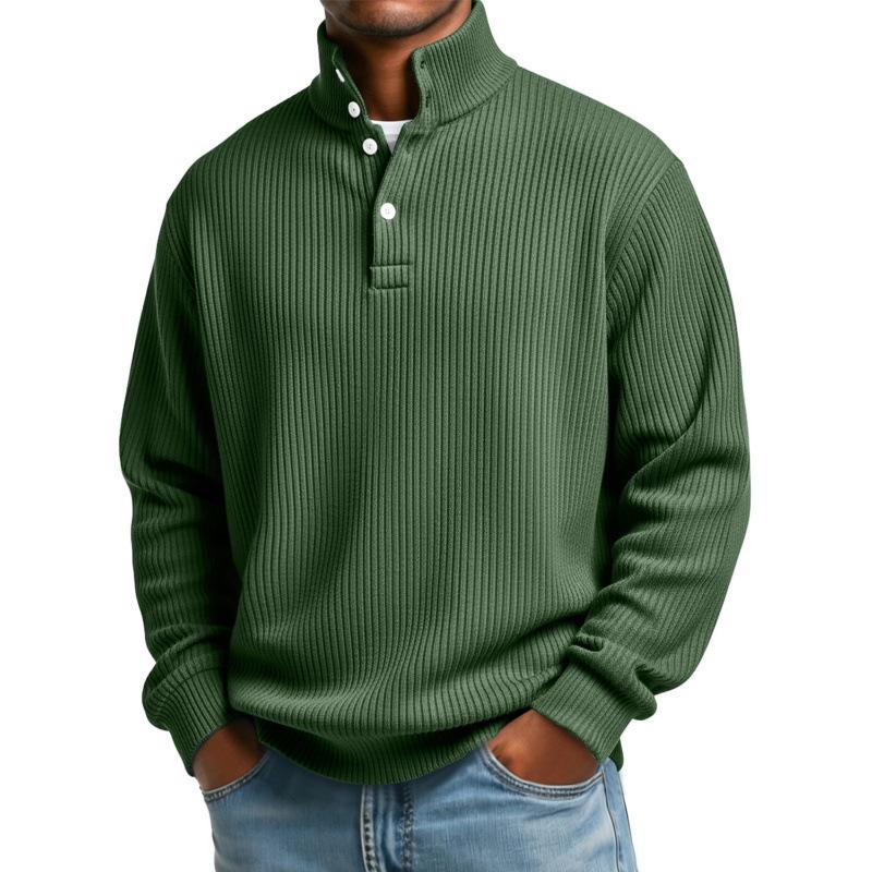 2024 Herren Retro Europa 4-Knopf Henley Shirt, 3D Digitaldruck, Langarm, Lockerer Schnitt Mode Sweatshirt