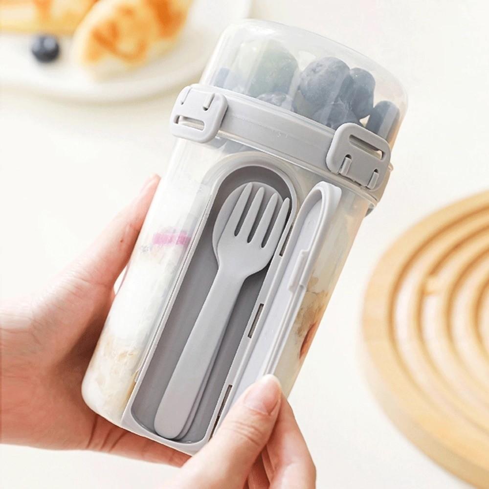 Double-layer Oatmeal Cereal Salad Cup 800-1000ml Breakfast Cup  Outdoors Activities