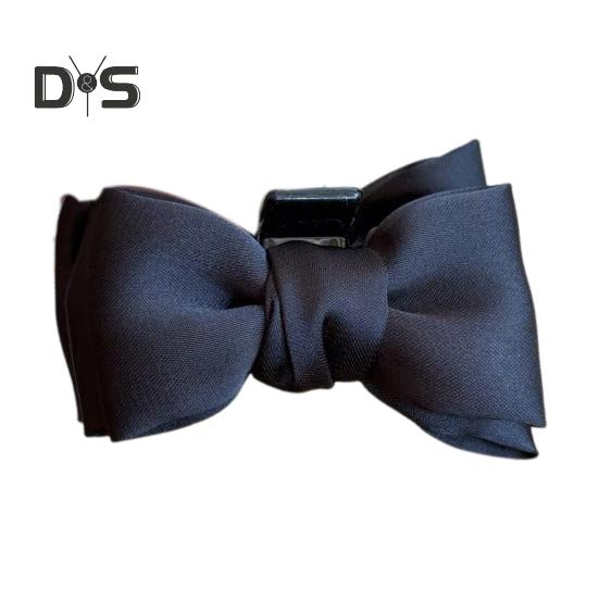 

Женская заколка для волос с гладким атласным бантом, декоративная противоскользящая заколка для волос с зубцами, боковая челка, маленькая заколка для волос, аксессуары для волос чёрный