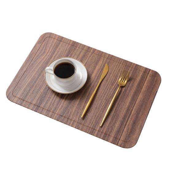 45 x 30 cm Umělá kůže, protiskluzová podložka pod mísu, podložka pod jídelní stůl tepelně izolovaná