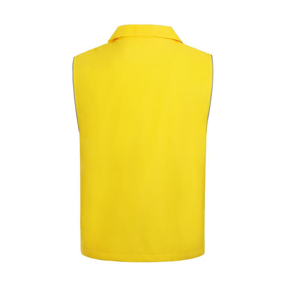Custom Multi-Pocket Reflective Workwear Vest with Printed Logo for Housekeeping, Promotions, and Supermarket Activities.
