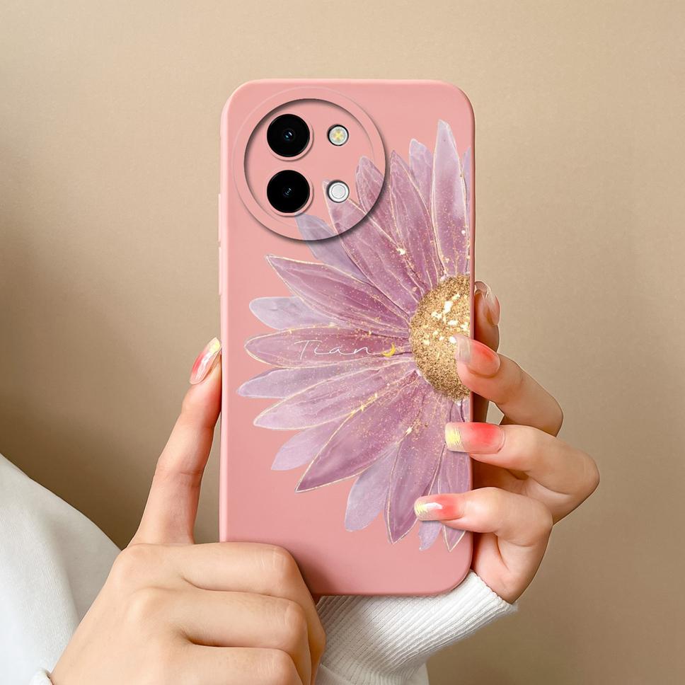 For Vivo Y38 5G Phone Case Lovely Cartoon Panda Pattern Soft Liquid Silicone Shockproof Protective Back Cover For Vivo Y 38 Capa