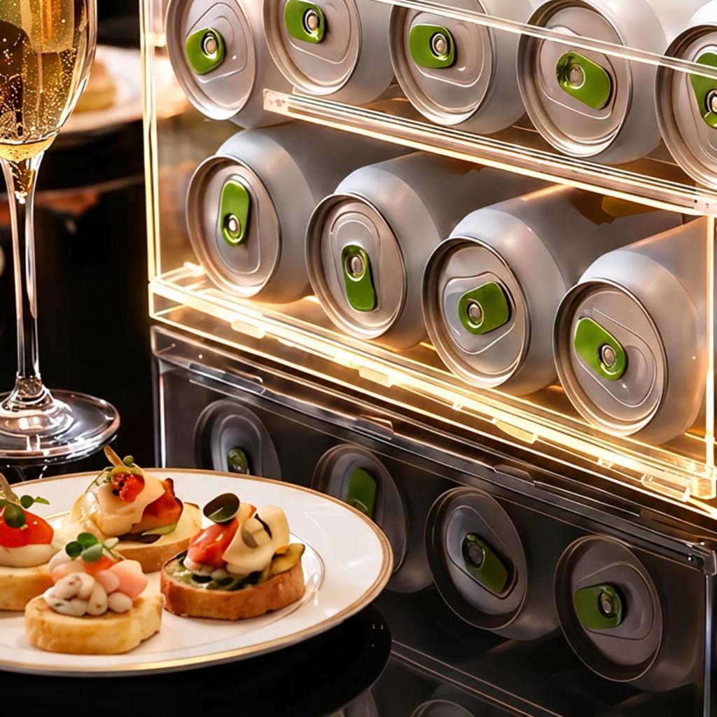 Two-Tier Beverage Storage Rack Transparent for Countertop