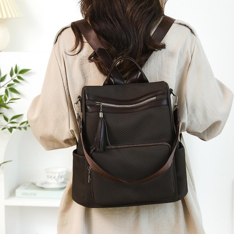 Women's Convertible PU Backpack - Multi-Way Tassel Shoulder Bag for Daily/Travel (Multi-Color Options)