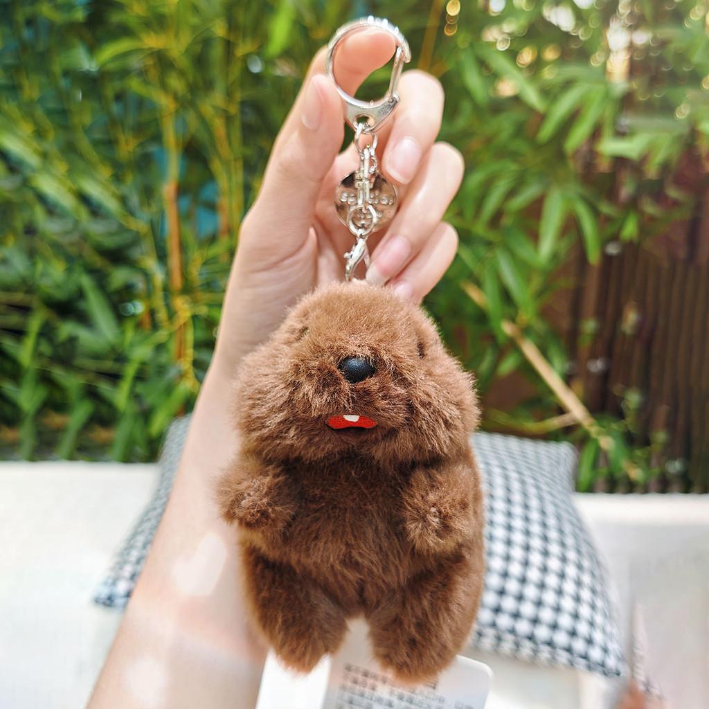 Keychain Marmota Plush Pendant With Voice Function For Bag Pendant And Toy Gift