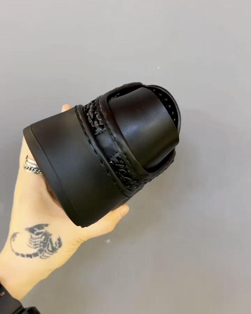 Mocasini Bărbați Stil European & American - Față Țesută Respirabilă, Talpă Groasă, Pantofi Casual Plați Perforați din Piele.