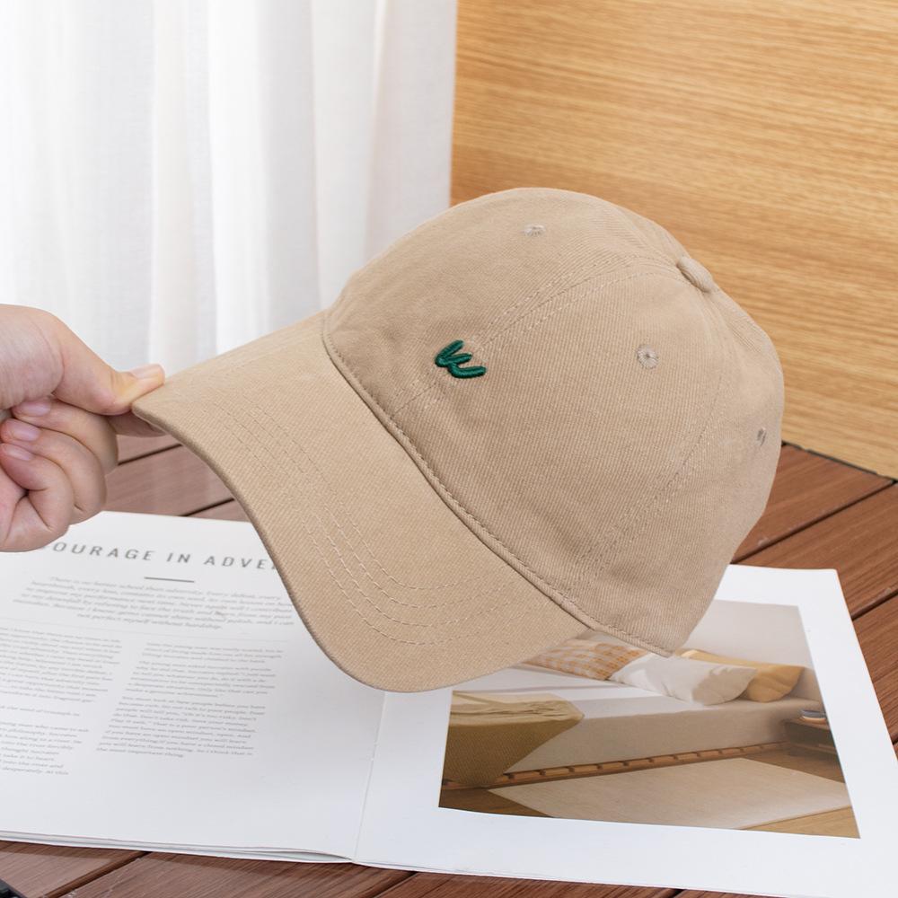 Simple retro autumn and winter small w letter baseball cap women's big head circumference deepened wide brim showing face small cap