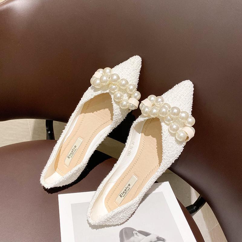 Fashion Versatile Woman Shoes 2026 Spring New Women's Pointed Flat Casual Shoes Shallow Anti Slip Women's Bow Leather Shoe