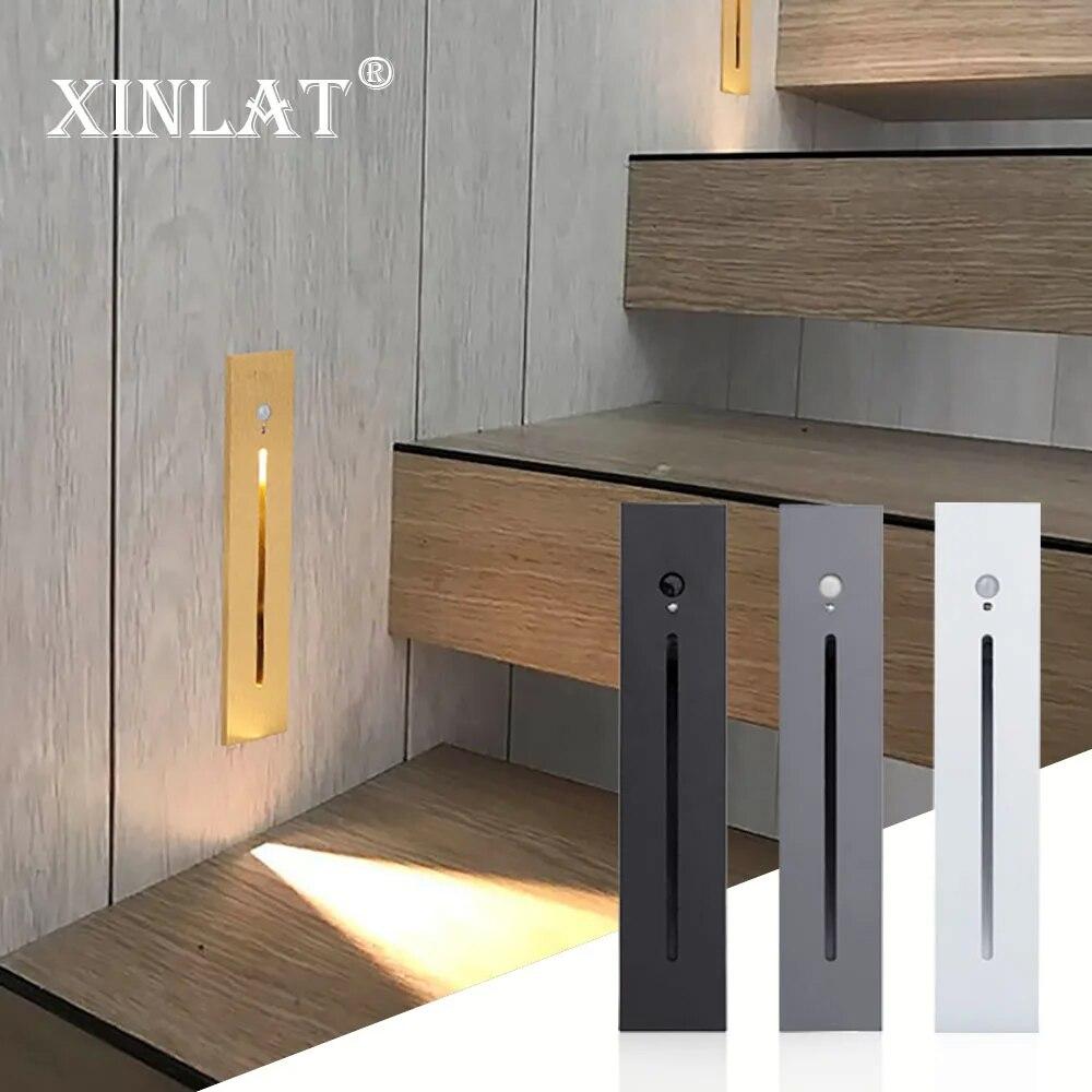 

Светодиодный настенный светильник с датчиком движения PIR, встраиваемые светильники для лестниц, светильники для подвала, прохода, рампы для пейзажных ступеней, террас, освещение дорожек