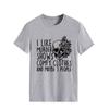Hooded Simple Round Neck Top T-shirt I LIKE MURDER Printed Loose Round Neck Pure Cotton Short Sleeved Shirt T-Shirts Women’s