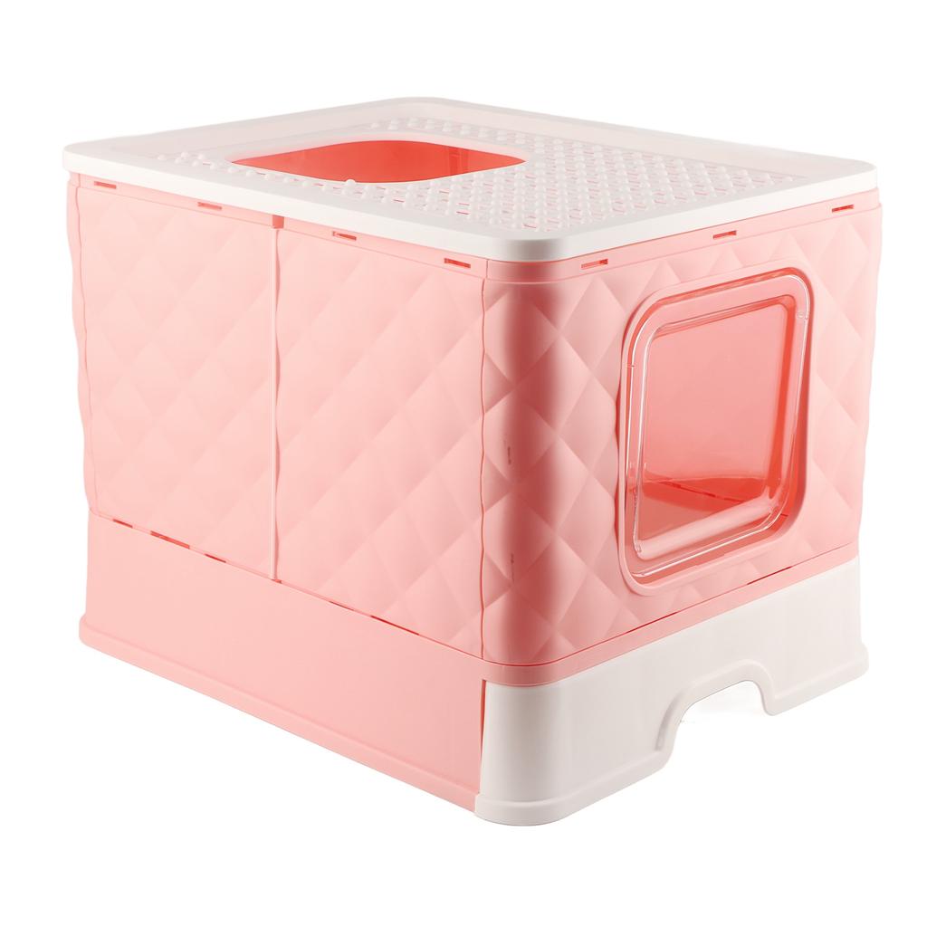 Katzentoilette mit Schublade, abnehmbar, waschbar, großer Raum, halbgeschlossene Katzentoilette, Katzentoilette mit Deckel