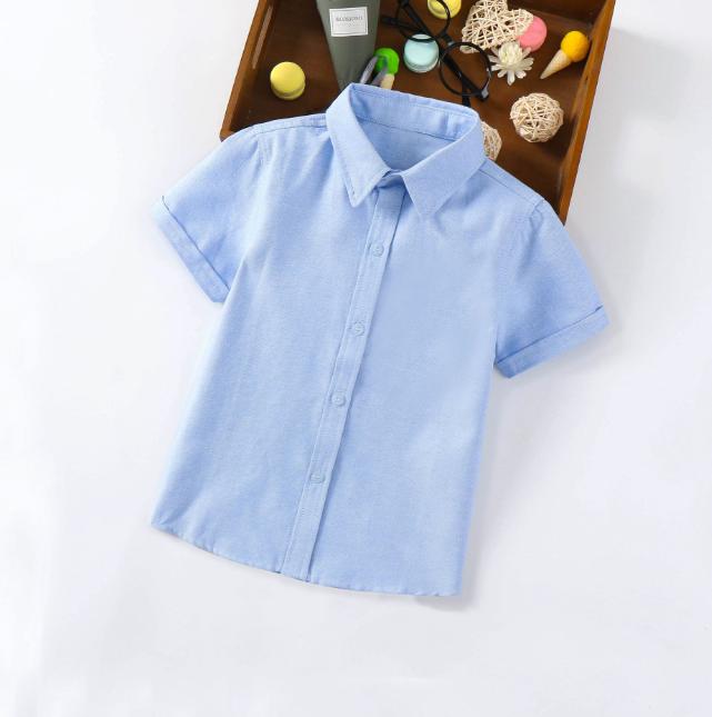 

Белая рубашка Детская белая рубашка Одежда для выступлений Белая рубашка для детей среднего возраста Весенне-осенняя рубашка с коротким рукавом 180