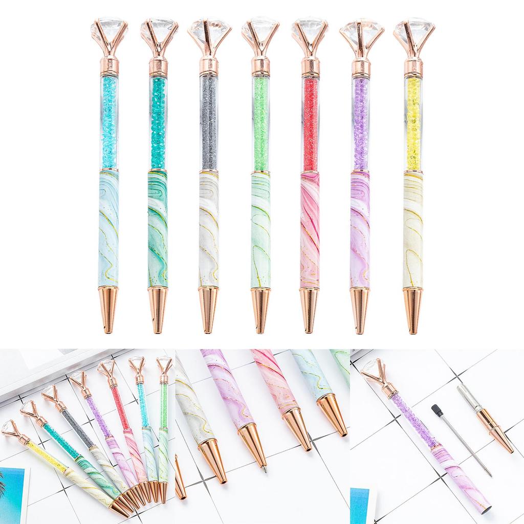 Diamond Ballpoint Pen Metal Ballpoint Pen Black Ink 1.0mm Bullet Tip Write Smoothly Refillable for Student Teacher