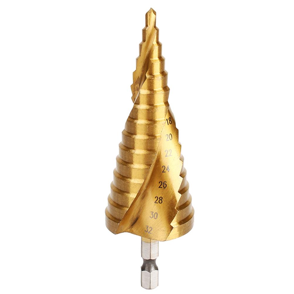 Titaniums Coated Cone Taper Hex Drill Bits Multi Size Hole Stepped Up Bits For Electrician
