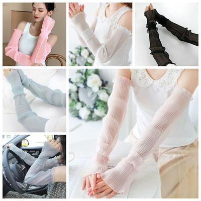 Lace Ice Silk Arm Sleeves Thin Cycling Gloves Sweet Sunscreen Arm Covers  Outdoor