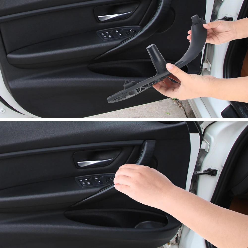 Door Panel Pull Trim Cover For BMW F30 F80 F31 F32 F34 F35 Car Inner Handle Black Front Rear Left/Right Interior Door Handles