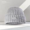 Glue Label Letter Knitted Hat Student Couple Big Head Circumference Showing Face Small Pullover Hat Men Cold Hat