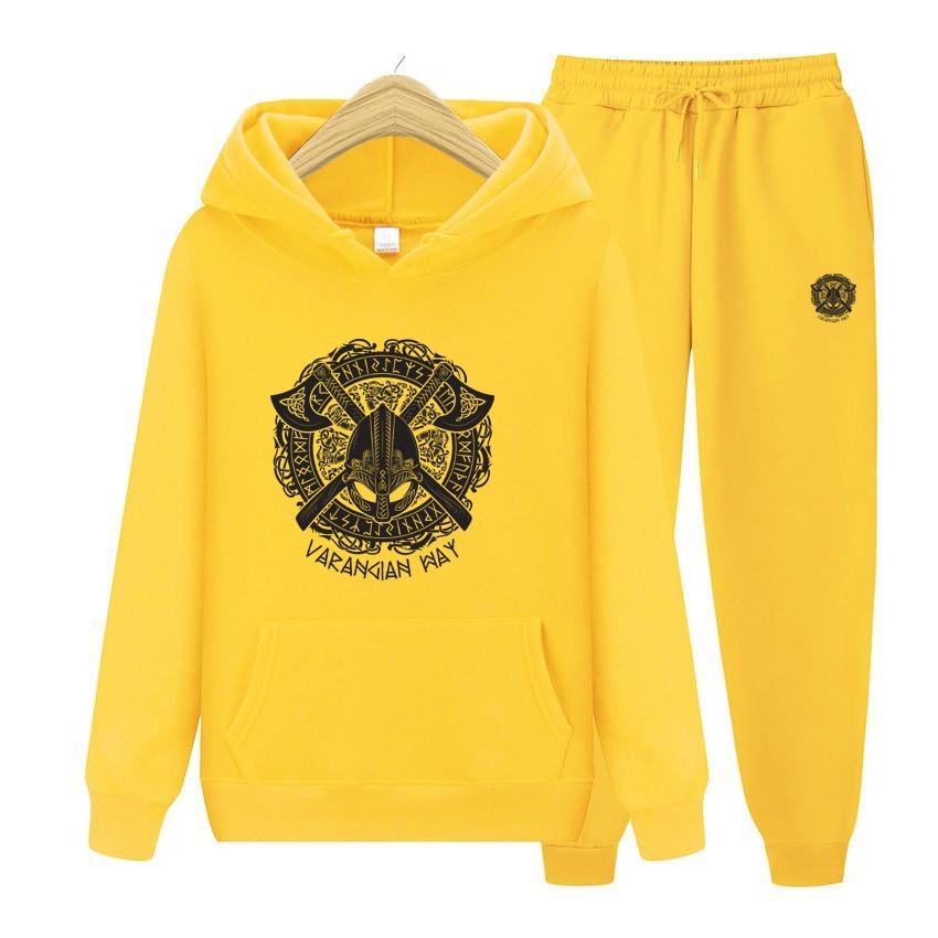 Women Long Sleeve Hoodie Set Viking Pullovers Personality Printing  Hoody Loose Retro  Hoodies Set