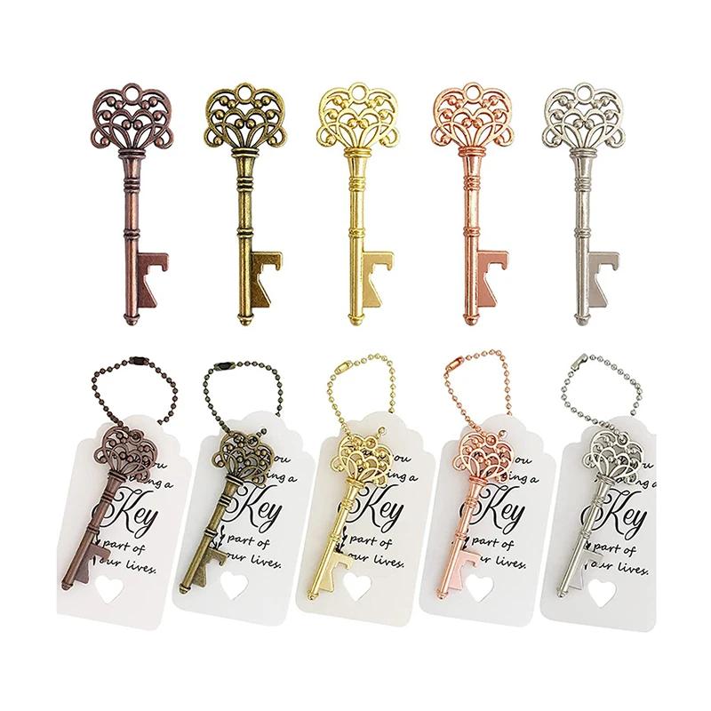 50Pcs Crown Key Bottle Opener Beer Wine Opener Wedding Favors Gifts for Guests Rustic Home  Party Decoration Gift