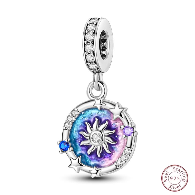 Copper Beaded Pendant Sun Moon Star Magic Tarot Vitality Suitable For Original 3Mm Bracelet Women Exquisite Jewelry