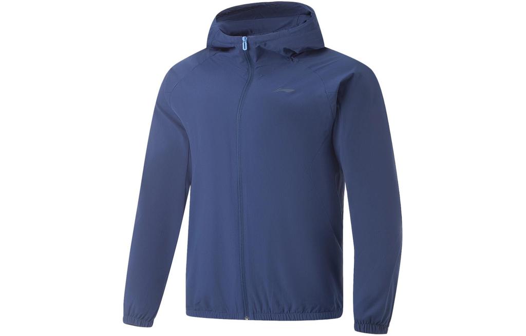 Li Ning Fitness Series Windproof Water Repellent 3D Effect Cut Fleece Lined Hooded Zippers Sports Trench Coat Men's AFDU089-3