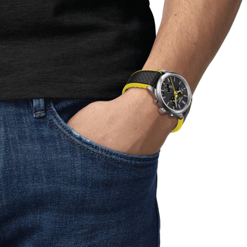 TISSOT Quartz Movement Men's Watches Watch 40mm Black Dial Stainless Steel Case Stainless Steel Watchband T1504171105100
