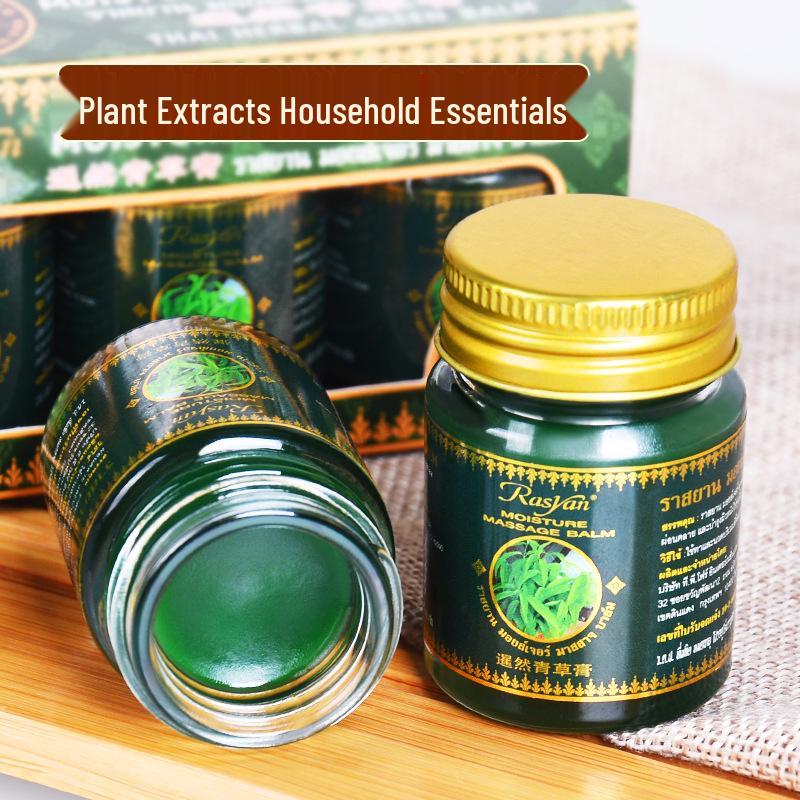 Rasyan Siam Original Thai Green Herbal Balm, 20g, Set of 3 Bottles, Authentic & Anti-counterfeit.