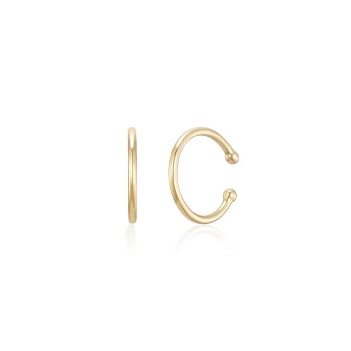 14k Solid Curved Ear Cuff (14k Gold) LFE52