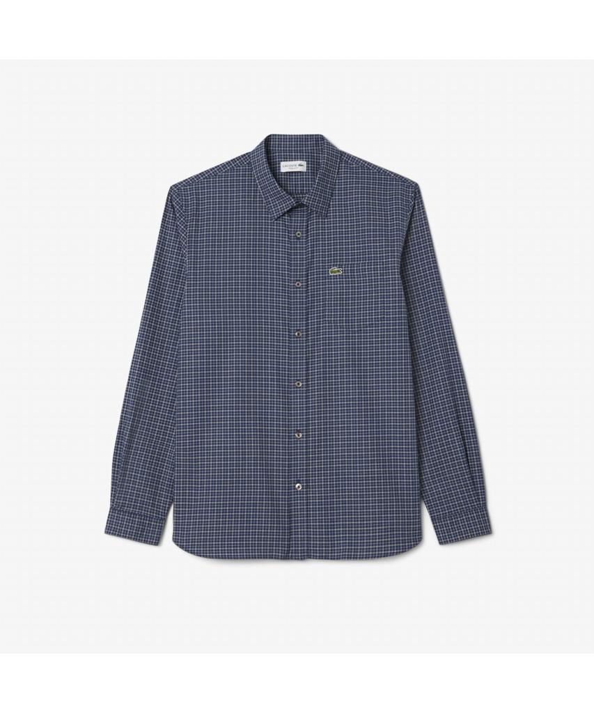 LACOSTE Men'S Flannel Window Check Shirt Ch8535-55N Hhw