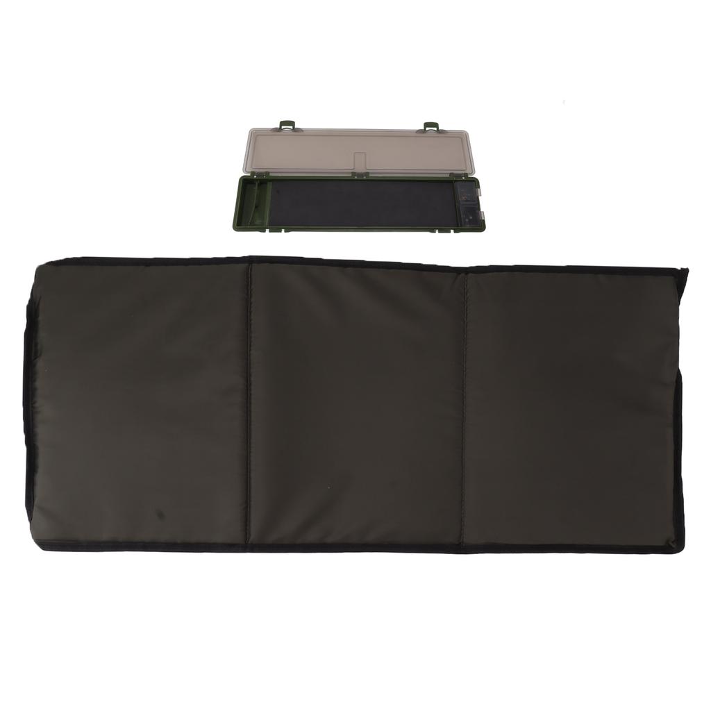 Fiske Vikbar Avkrokningsmatta Svamp Bärbar Landningsmatta med ABS Linförvaringslåda för Camping Karpfiske