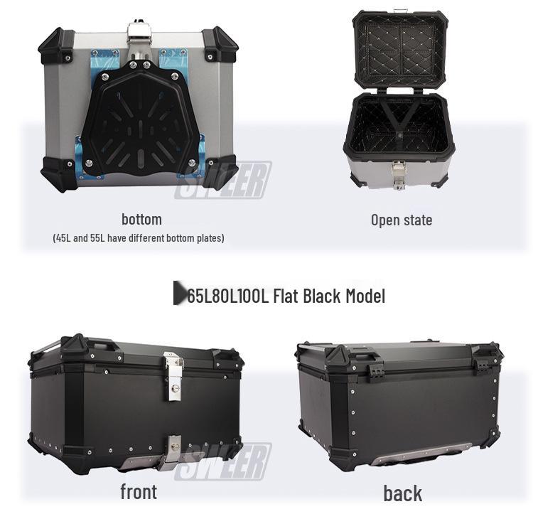28L-100L Aluminum Motorcycle Waterproof Top/Side Boxes